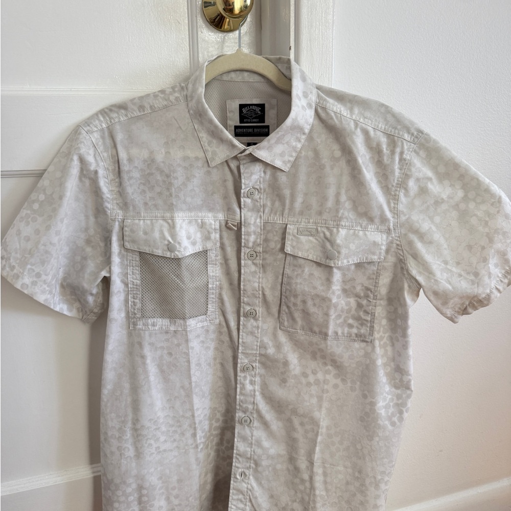Billabong SPF Quick Dry Otis Carey White Casual Button Down Shirt